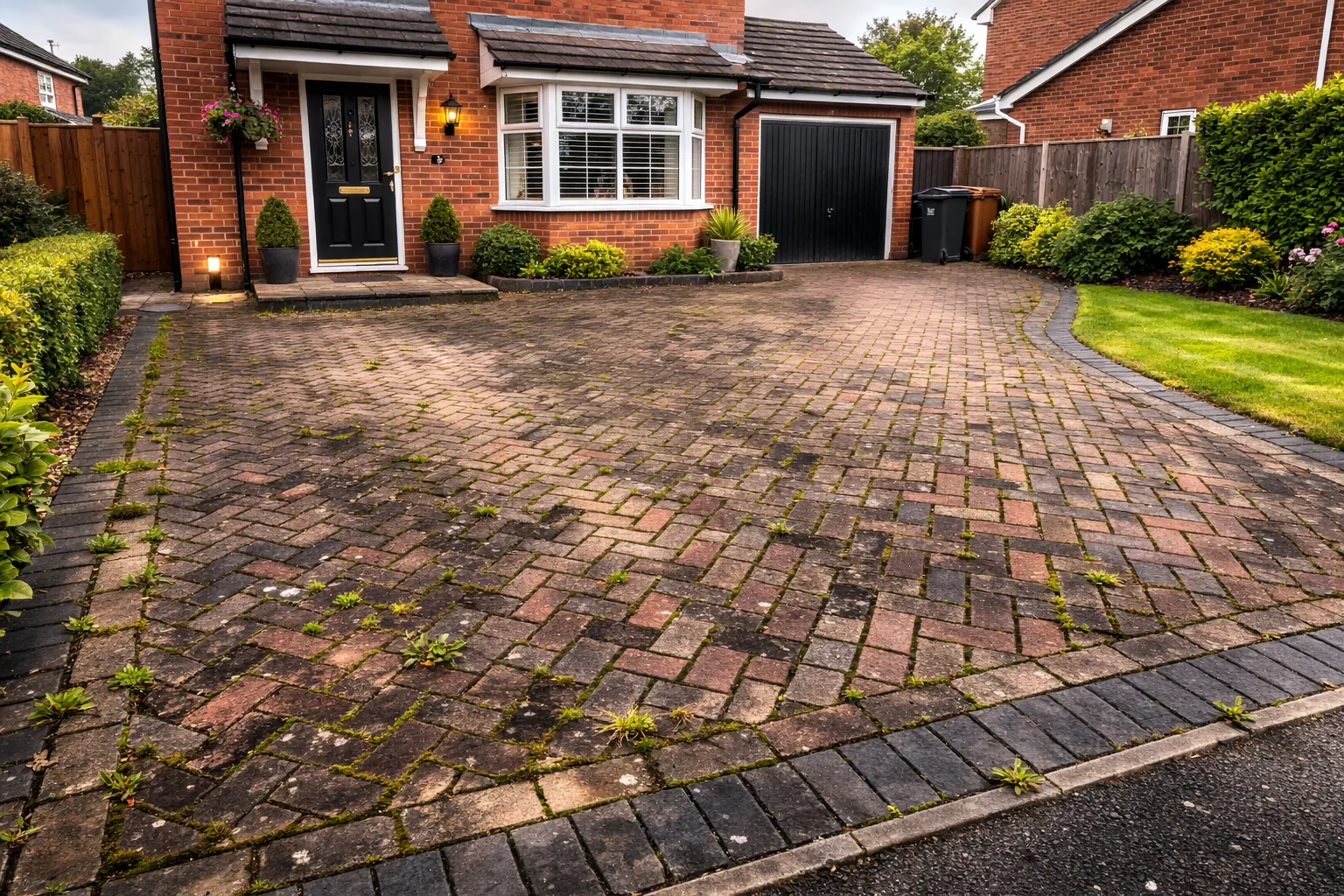 Before — block paving driveway restoration